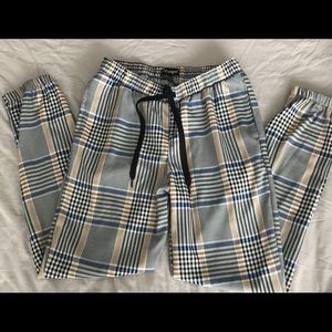 Plaid drawstring pants